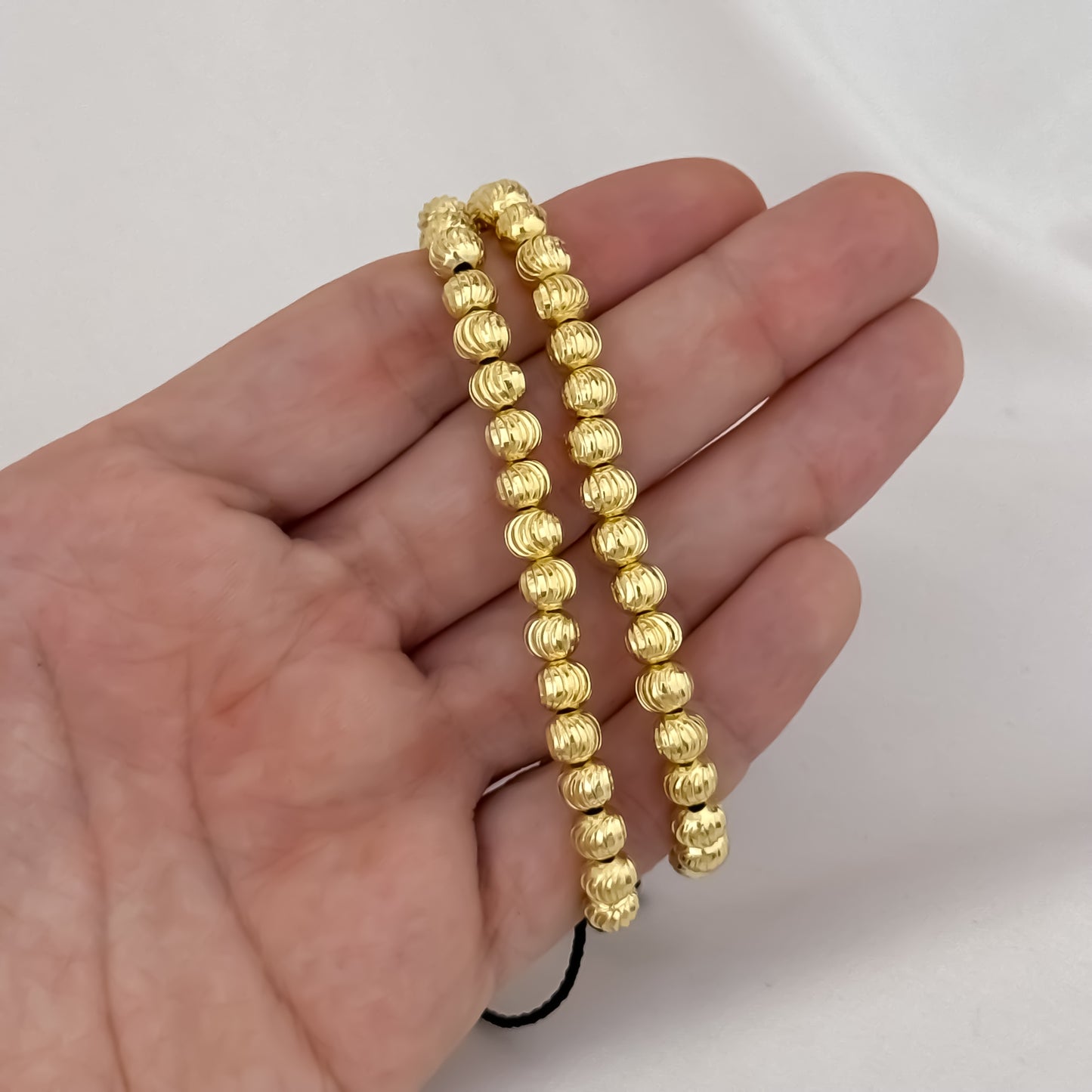 2 Pulseras para Parejas en Balin Italiano Diamantado nuevo calado Simbolo de Amor en Oro Laminado 18k con Garantia de por vida