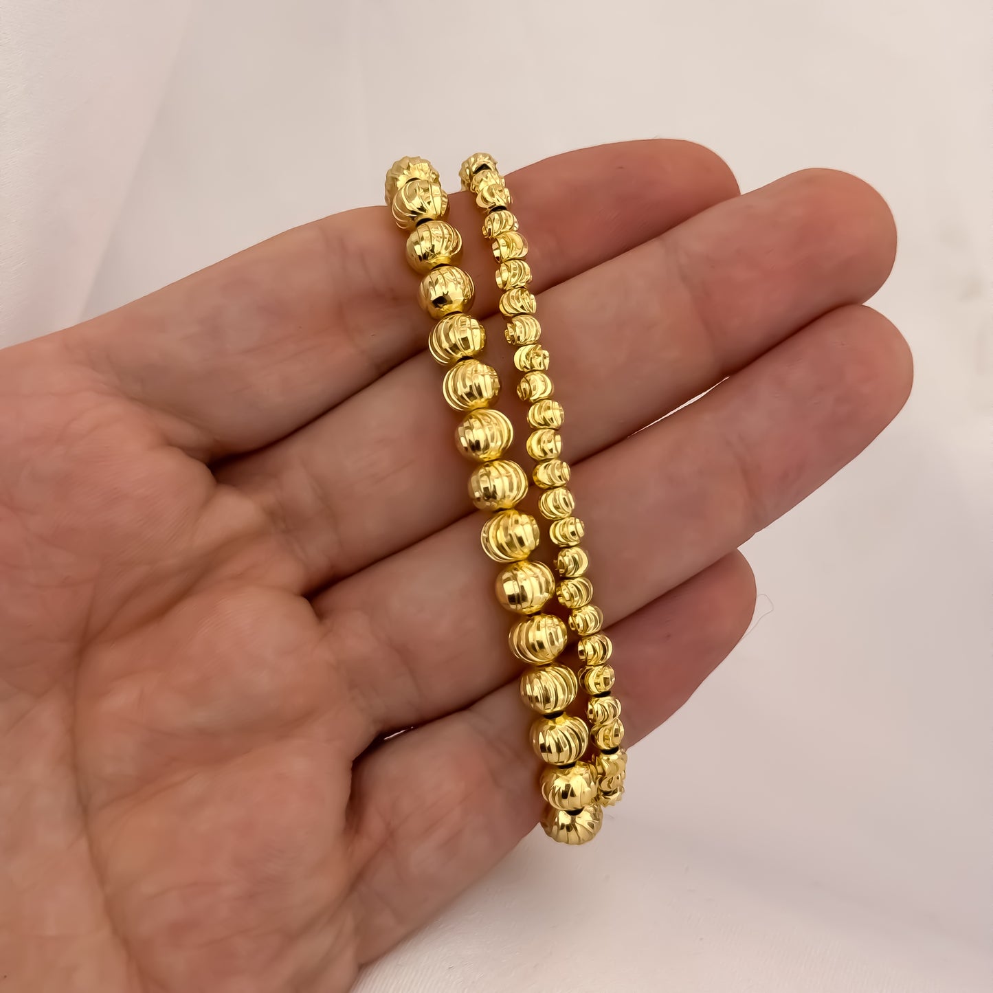 Nuevo Pulseras para Parejas Balin Italiano de 6mm de Grosor + Pulseras 4mm en Oro Laminado 18k con Garantia de por vida