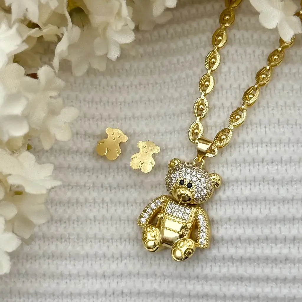 Conjunto Tous Cadena Oso Topos Tous en Oro laminado 18k con