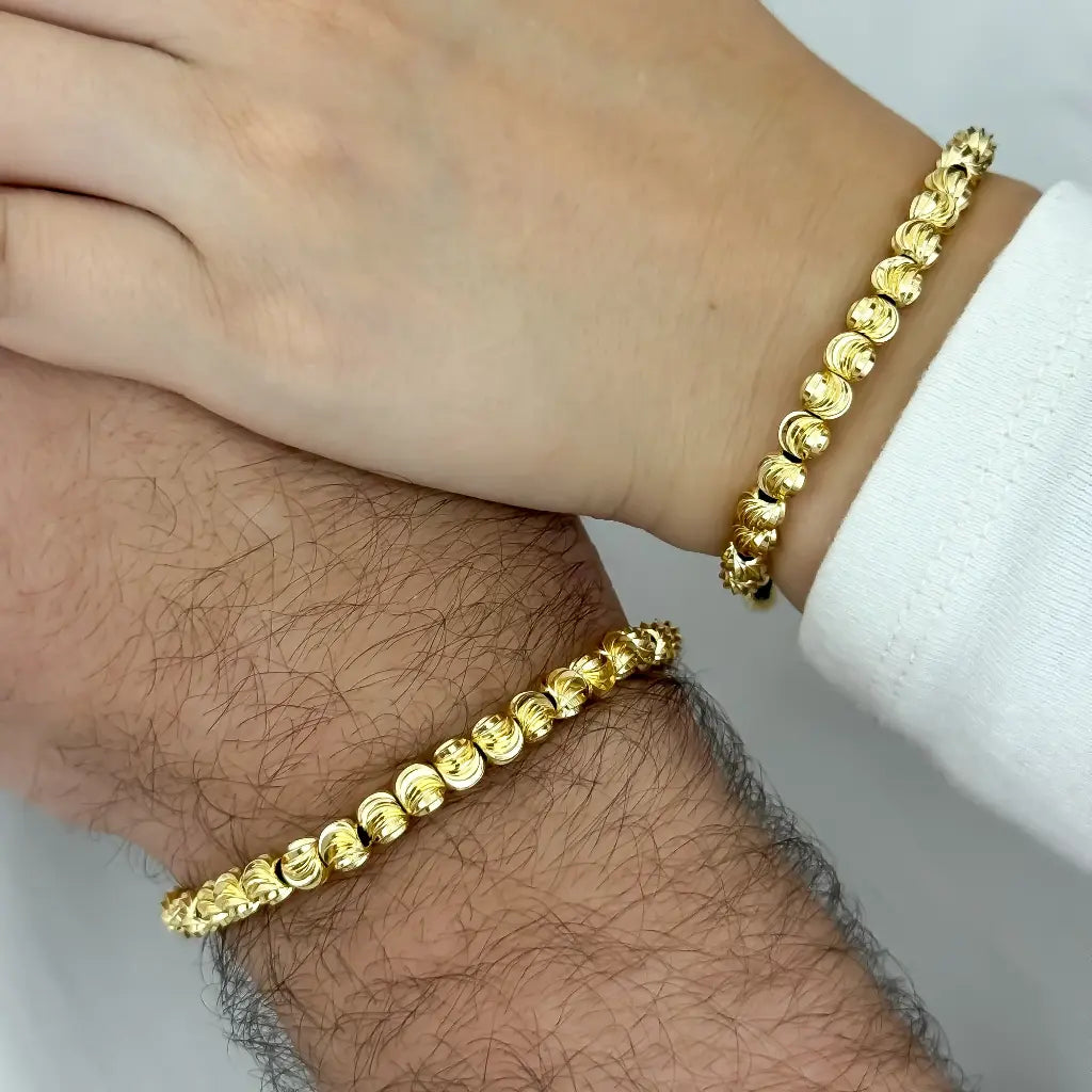 Pulsera para Parejas Balin Italiano 6mm en Oro Laminado 18k con Garantia de por vidaa