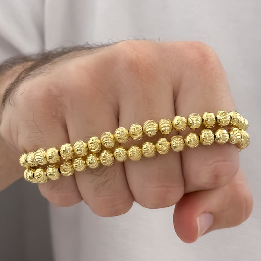 2 Pulseras para Parejas en Balin Italiano  Diamantado  nuevo calado   Simbolo de Amor   en Oro Laminado 18k con Garantia de por vida