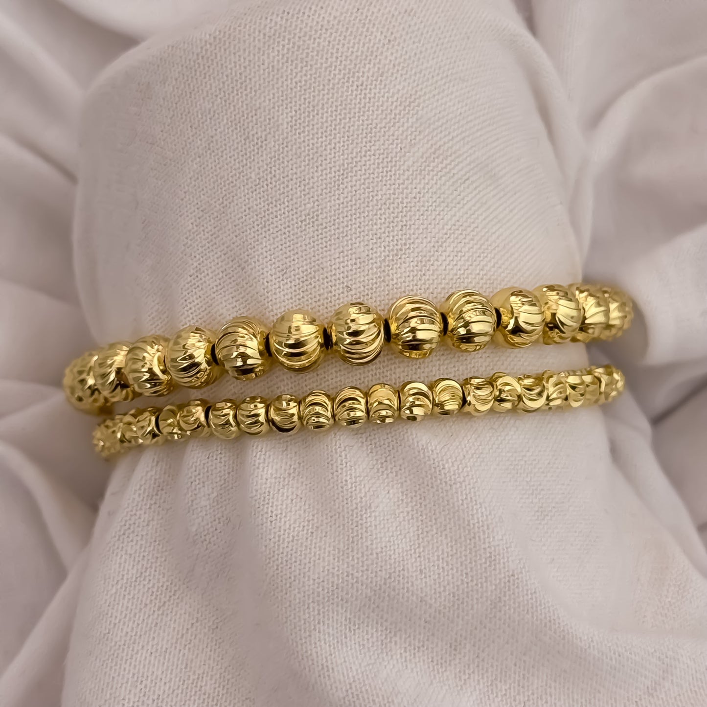 Nuevo Pulseras para Parejas Balin Italiano de 6mm de Grosor + Pulseras 4mm  en Oro Laminado 18k con Garantia de por vida