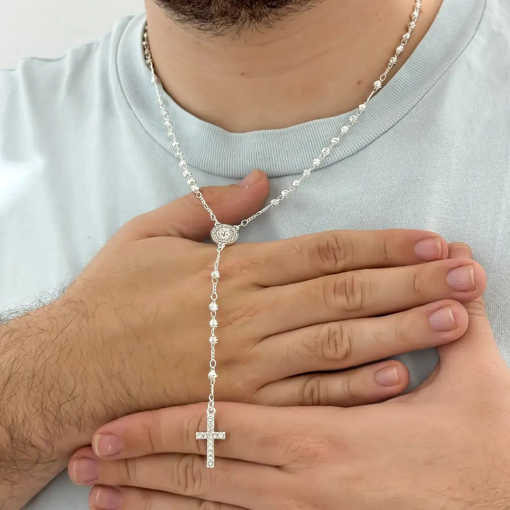 Camanduala San Benito en Balin Diamantado 6mm en Plata 925 con Garantia de por vida